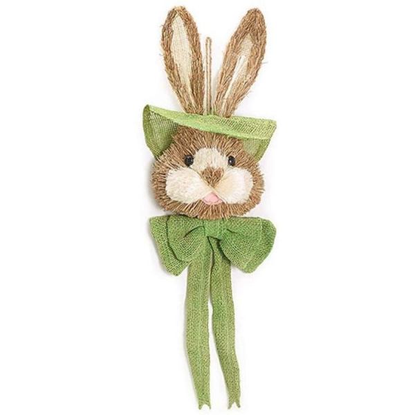 Hanging Easter Sisal Bunny Head Green