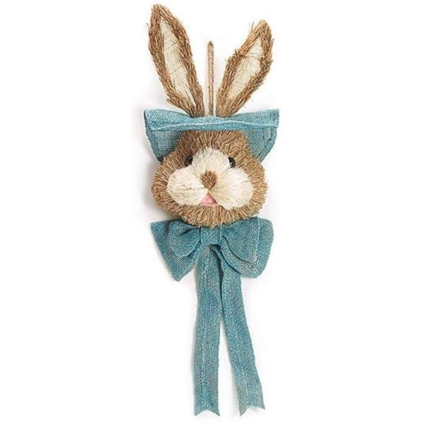 Hanging Easter Sisal Bunny Head Blue