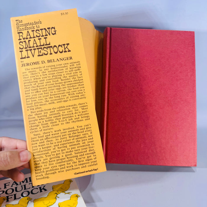 Homesteading & Poultry Care Guides — Raising Small Livestock (1970s) — Jerome D. Belanger | 2-Book Set with The Family Poultry Flock, Farming/Backyard Livestock