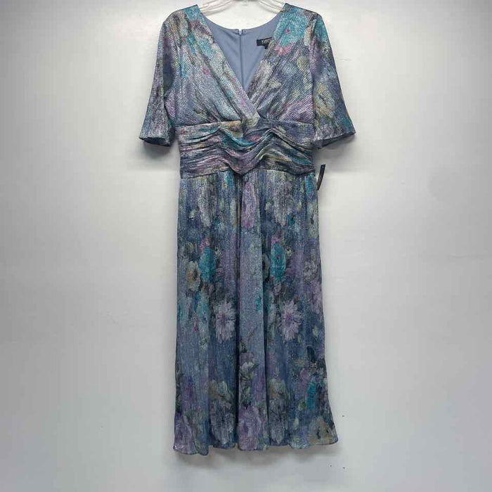 Ignite Evenings Size 12-L Women's Lilac-Multi Shimmer Fit And Flare Dress