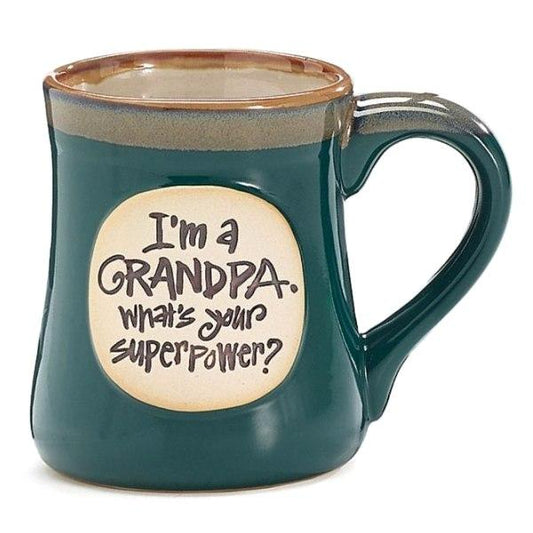 I'm a Grandpa What's Your Super Power Dark Blue 18 oz. Coffee Mug