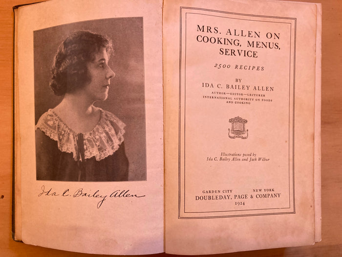 Mrs. Allen on Cooking, Menus, Service. 2500 Recipes. [1924]