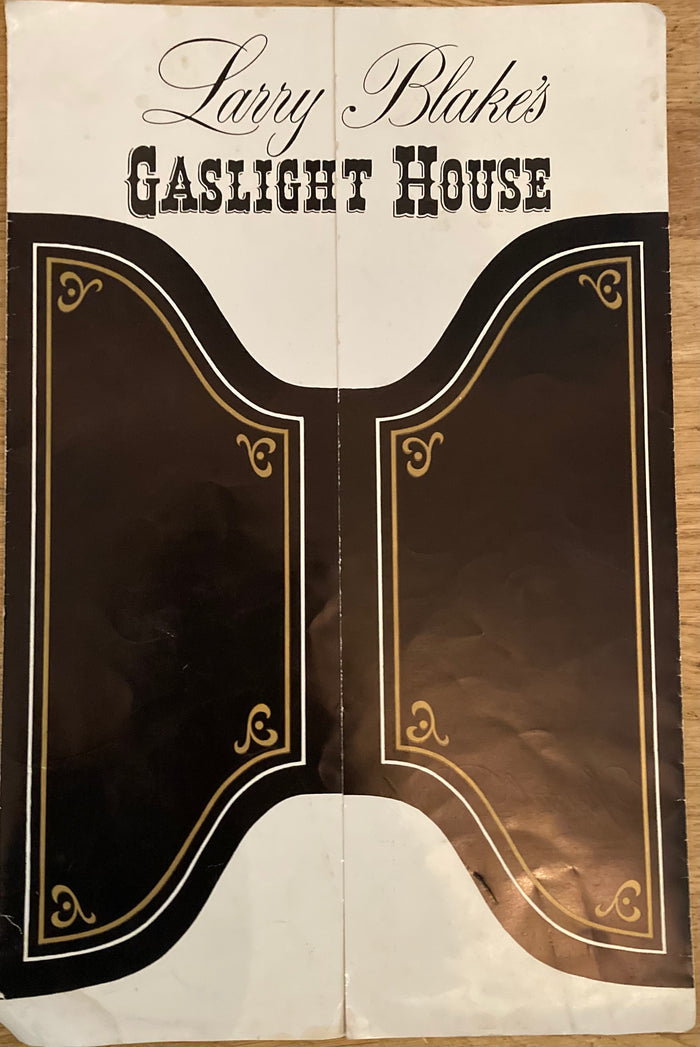 (Menu) Larry Blake's Gaslight House. Berkeley, CA. (1960s)