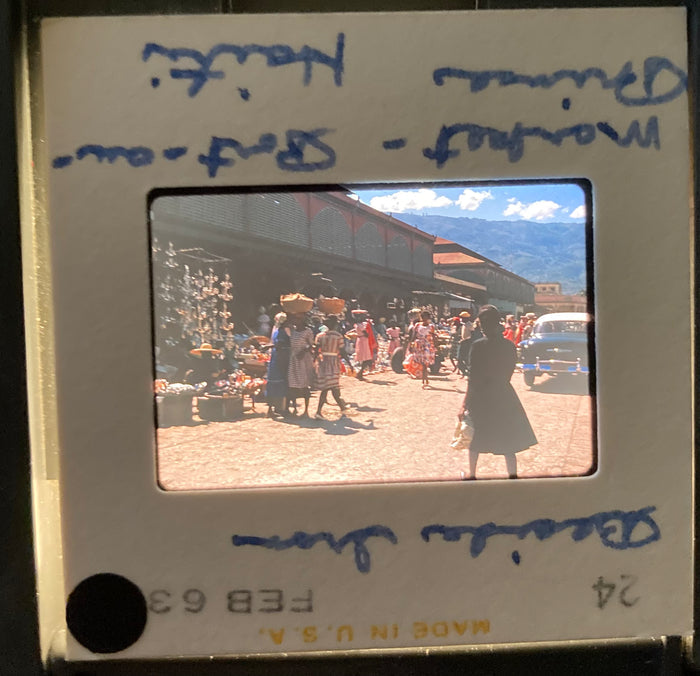 (Haiti) 16 Color 35mm Slides: Port au Prince, Kenscoff, Market, Mountains. (1963).