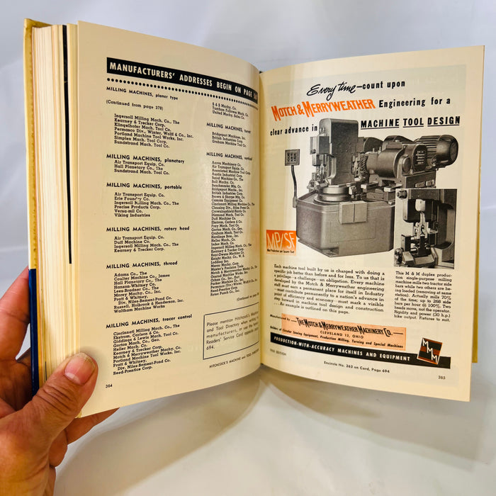 Hitchcock's Machine and Tool Directory 1955 Edition Volume 4 1954 Hitchcock Publishing