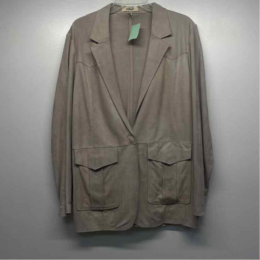 Jakett Women's Size L Beige Solid Blazer Jacket