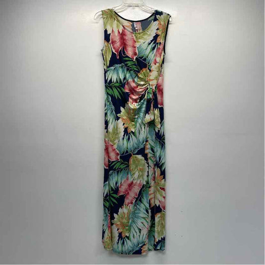 JM Hawaii Size Xl Women's Navy-Multicolor Pattern Maxi Dress