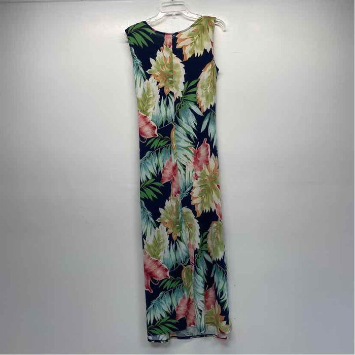JM Hawaii Size Xl Women's Navy-Multicolor Pattern Maxi Dress