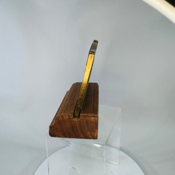 John Deere Model D Brass Calendar Medallion (1989) w/ Wood Stand | Limited Edition