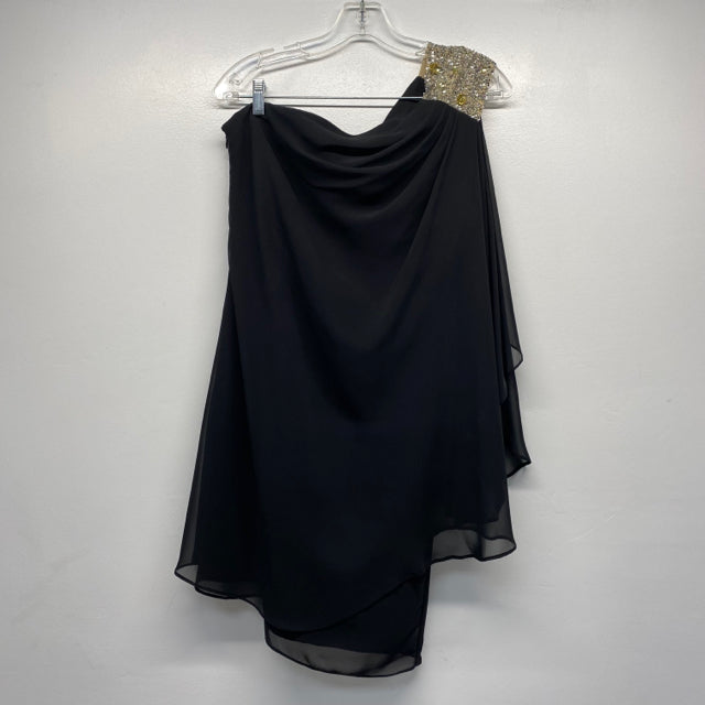 JS Boutique Size 8-M Women's Black Solid One Shoulder Dress