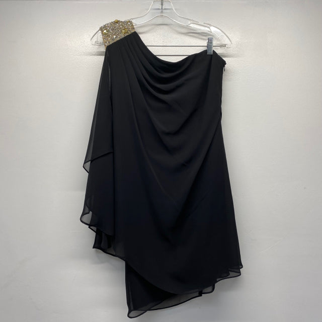 JS Boutique Size 8-M Women's Black Solid One Shoulder Dress
