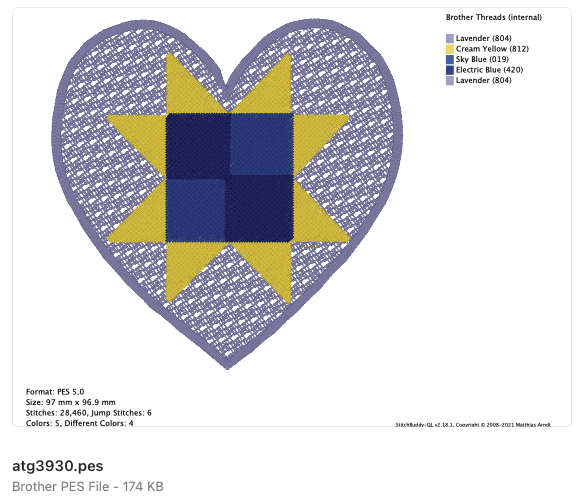 Lace and Applique Hearts [4x4] #10971