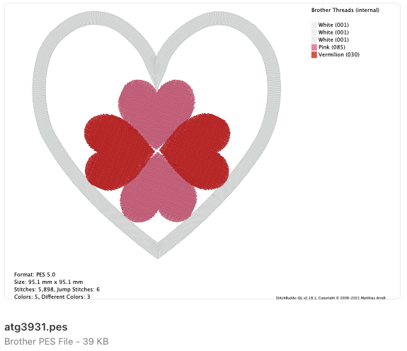 Lace and Applique Hearts [4x4] #10971