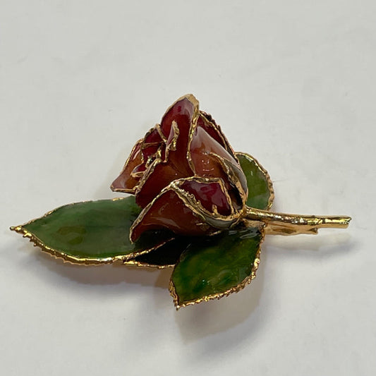 Lacquered finish Rose w/ 24K Gold trim
