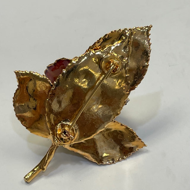 Lacquered finish Rose w/ 24K Gold trim