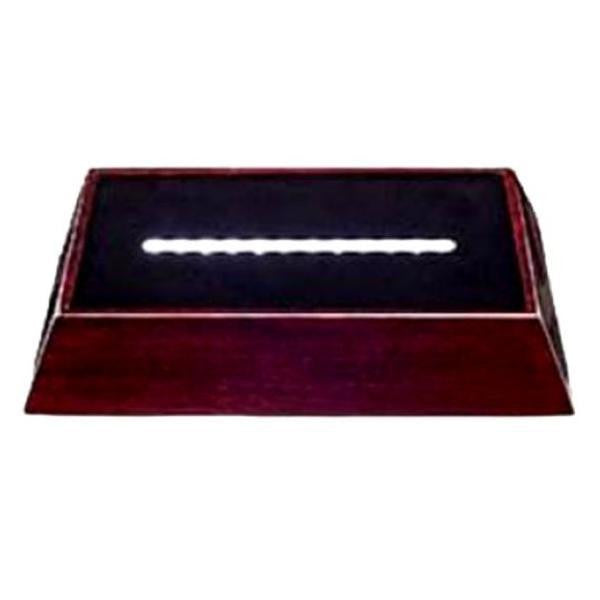 LED Light Cherry Finish 4x8 Base for 3D Photo Crystal or Art Glass Cube