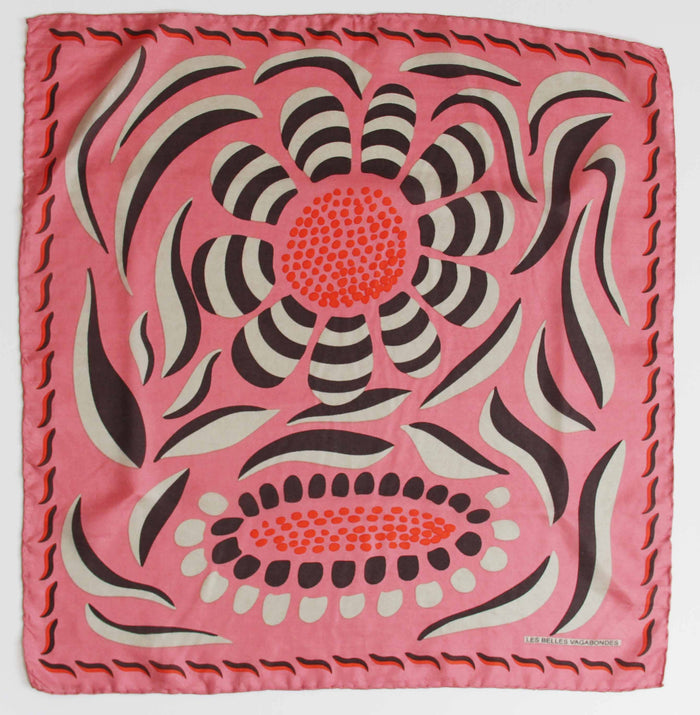 Les Belles Vagabondes Mini Forget-me-not Rose Silk Scarf - Precious Sparkle