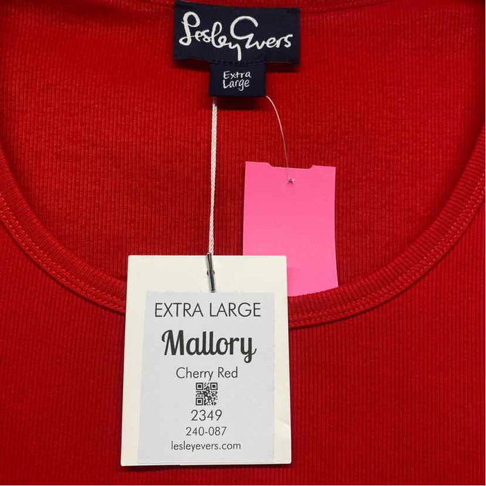 Lesley Evers Size Xl Women's Red Solid T-Shirt Short Sleeve Top