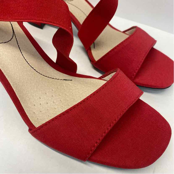 Life Stride Size 7.5 Women's Red Solid Strappy Heels