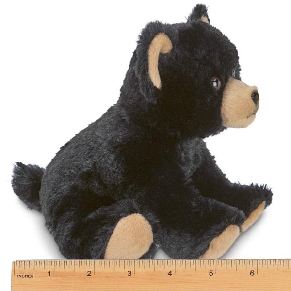 Lil' Huck Small Plush Black Bear Side Measuring