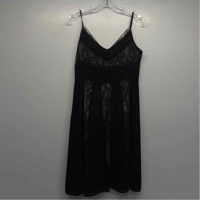 Loft Ann Taylor Size 6P-S Women's Black 2 Tone Fit And Flare Dress