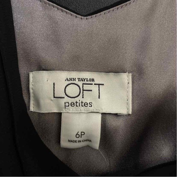 Loft Ann Taylor Size 6P-S Women's Black 2 Tone Fit And Flare Dress