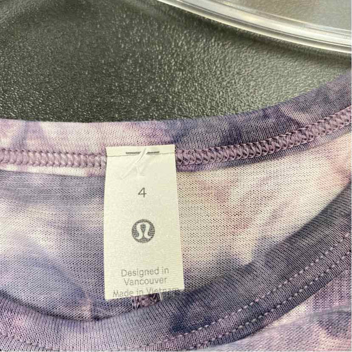 Lululemon Size 4-S Women's Gray-Purple Tie Dye T-Shirt Activewear Top