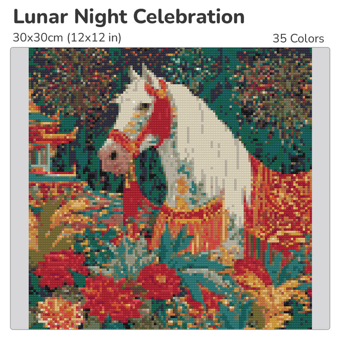 Lunar Night Celebration Diamond Painting Kit-30x30cm (12x12 in)-Heartful Diamonds