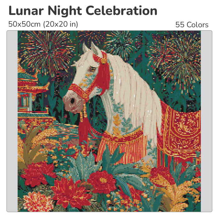 Lunar Night Celebration Diamond Painting Kit-40x40cm (16x16 in)-Heartful Diamonds