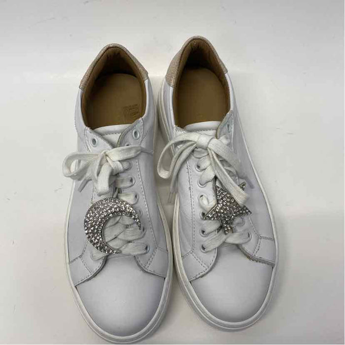 Michele Lopriore Size 39-9 Women's White Solid Lace Up Sneakers