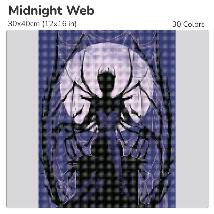 Midnight Web Diamond Painting Kit-30x40cm (12x16 in)-Heartful Diamonds