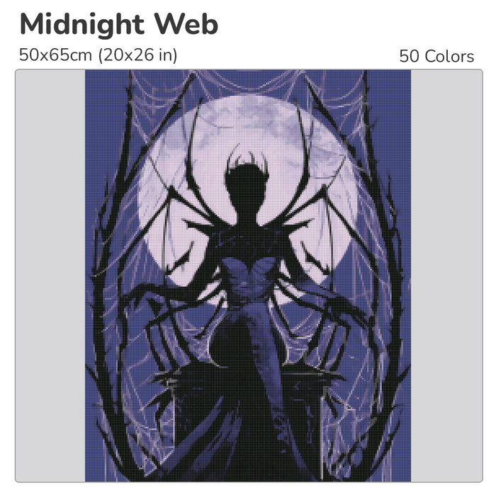Midnight Web Diamond Painting Kit-40x55cm (16x22 in)-Heartful Diamonds