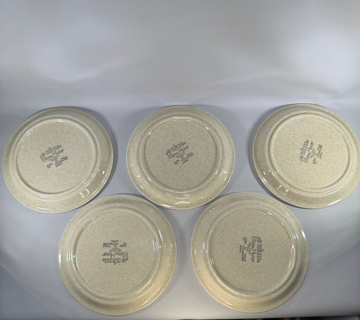 Mikasa Stone Manor Melissa F5811 Salad Plates Set of 5, Vintage Japan Stoneware Dessert Plates, Yellow Floral Discontinued