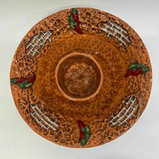 Milagro Original Terracotta- Mult Clay Pottery Chips & Dip Bowl