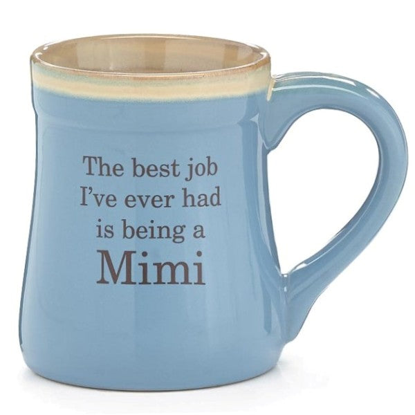 Blue MimiMessage 18 oz. Porcelain Mug Back