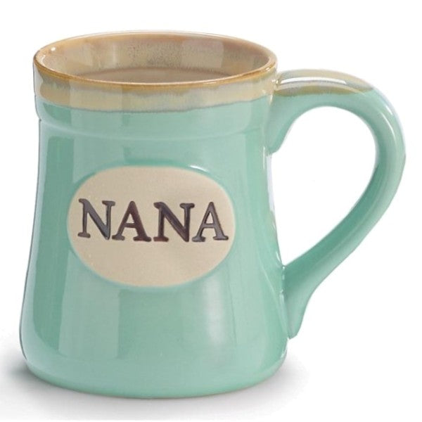 Mint Green Nana and Message 18 oz. Porcelain Mug Front