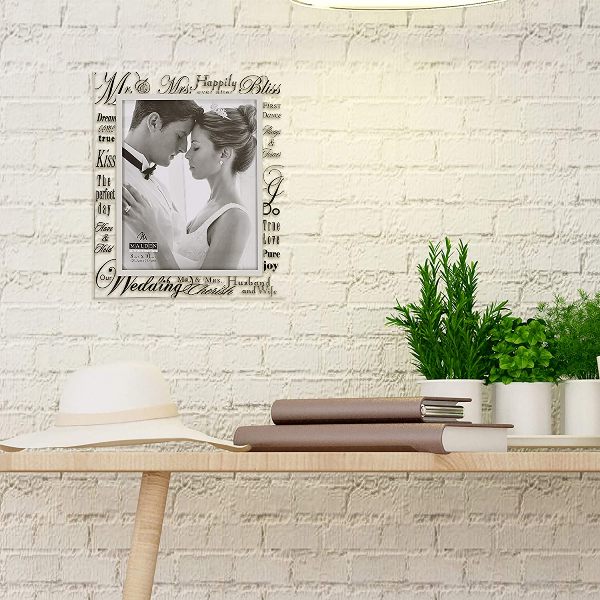 Mr. & Mrs. Metallic Glass 8x10 Picture Frame Lifestyle