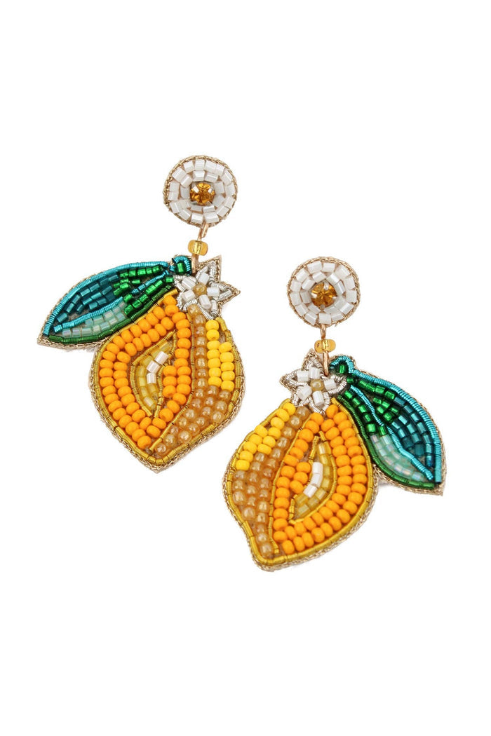 My Doris LEMON BEADED EARRINGS - Precious Sparkle