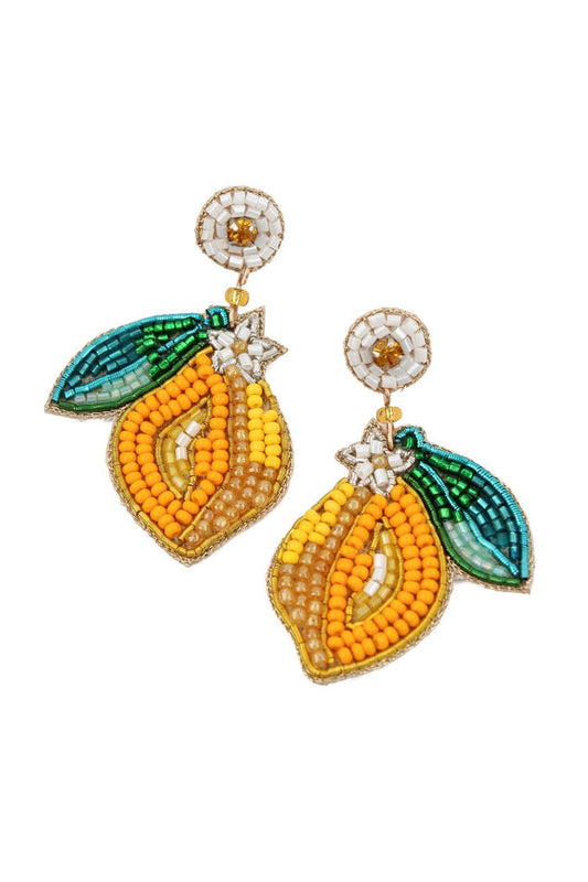 My Doris LEMON BEADED EARRINGS - Precious Sparkle