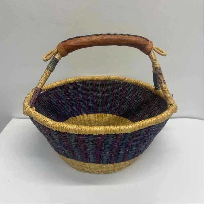 Natural Purple Wicker Basket