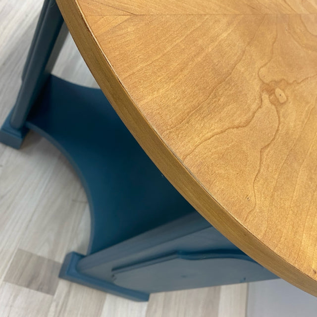 Natural Teal Wood Side Table