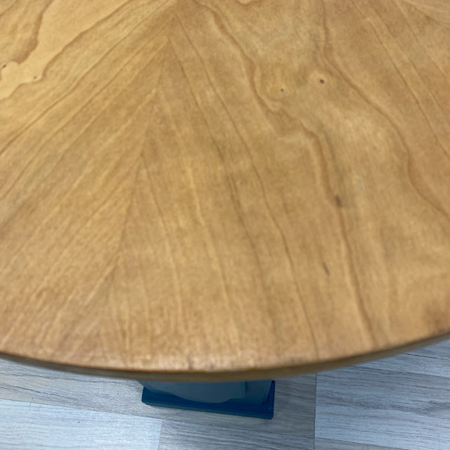 Natural Teal Wood Side Table