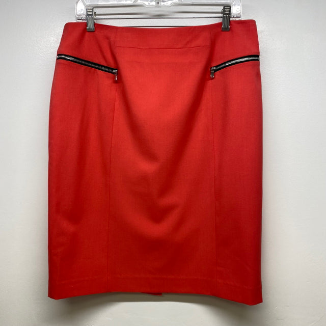 Nine West Women's Size 10 Coral Solid Pencil-Knee Skirt