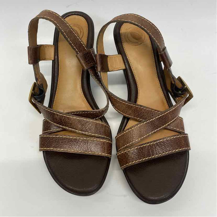 Nurture Size 9 Women's Brown Stitches Heel Sandals