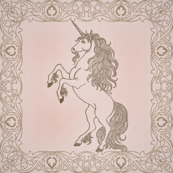 Once Upon A Time Quilt Square - Unicorn