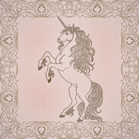 Once Upon A Time Quilt Square - Unicorn