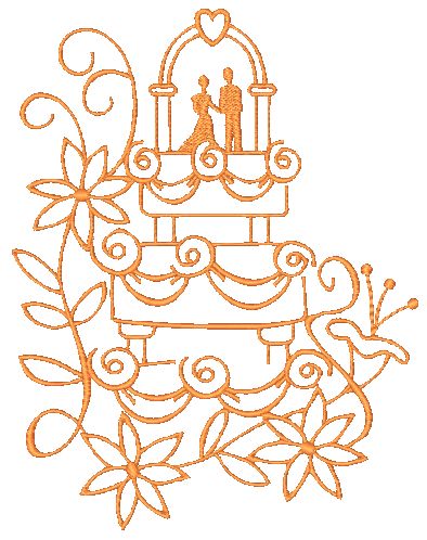 One Color Wedding [5x7] 11194 Machine Embroidery Designs