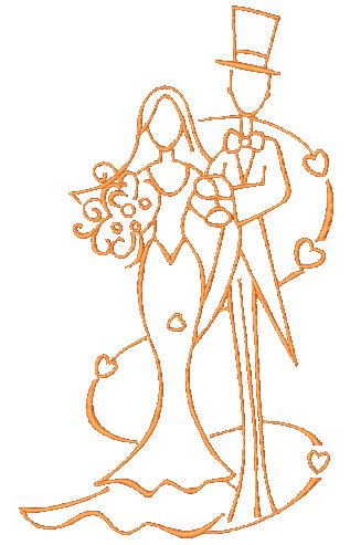 One Color Wedding [5x7] 11194 Machine Embroidery Designs