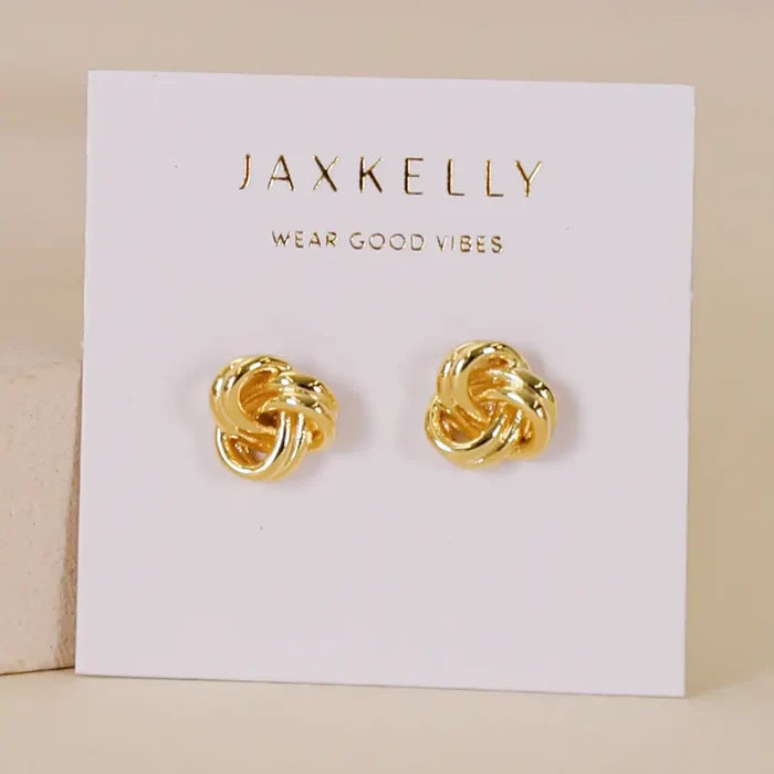 Petite Gold Knot Earrings by JaxKelly