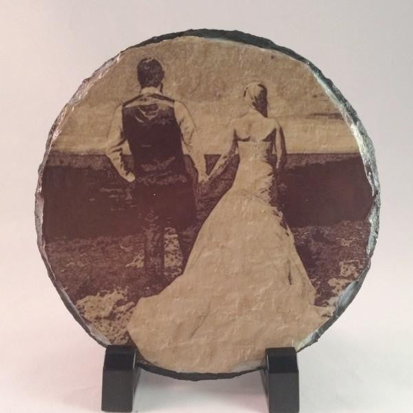 Round Rock Stone Photo Pencil On Wall Drawing Slate